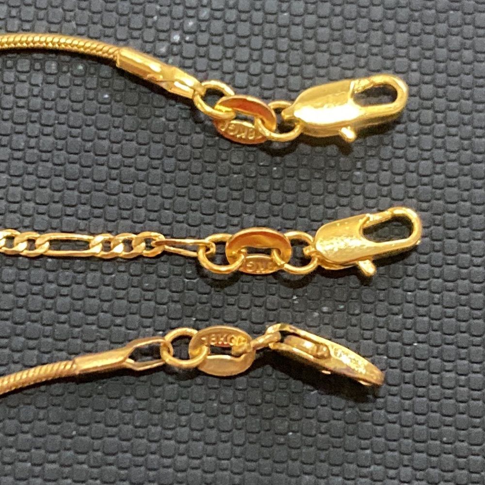 18KGP marked chains. Three total. - Picture 2 of 5